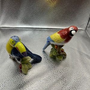 Vintage pair, tropical salt, and pepper shakers